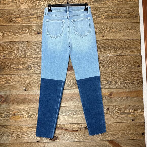 L'Agence Patchwork Two Tone Straight Leg Jeans Size 25 NWT - Picture 2 of 3